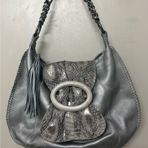 CHI by Falchi metallic grey bag.